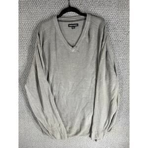 Tricots St. Raphael Gray V-Neck Pullover Sweater Fine Knit Texture / Men's XXXL